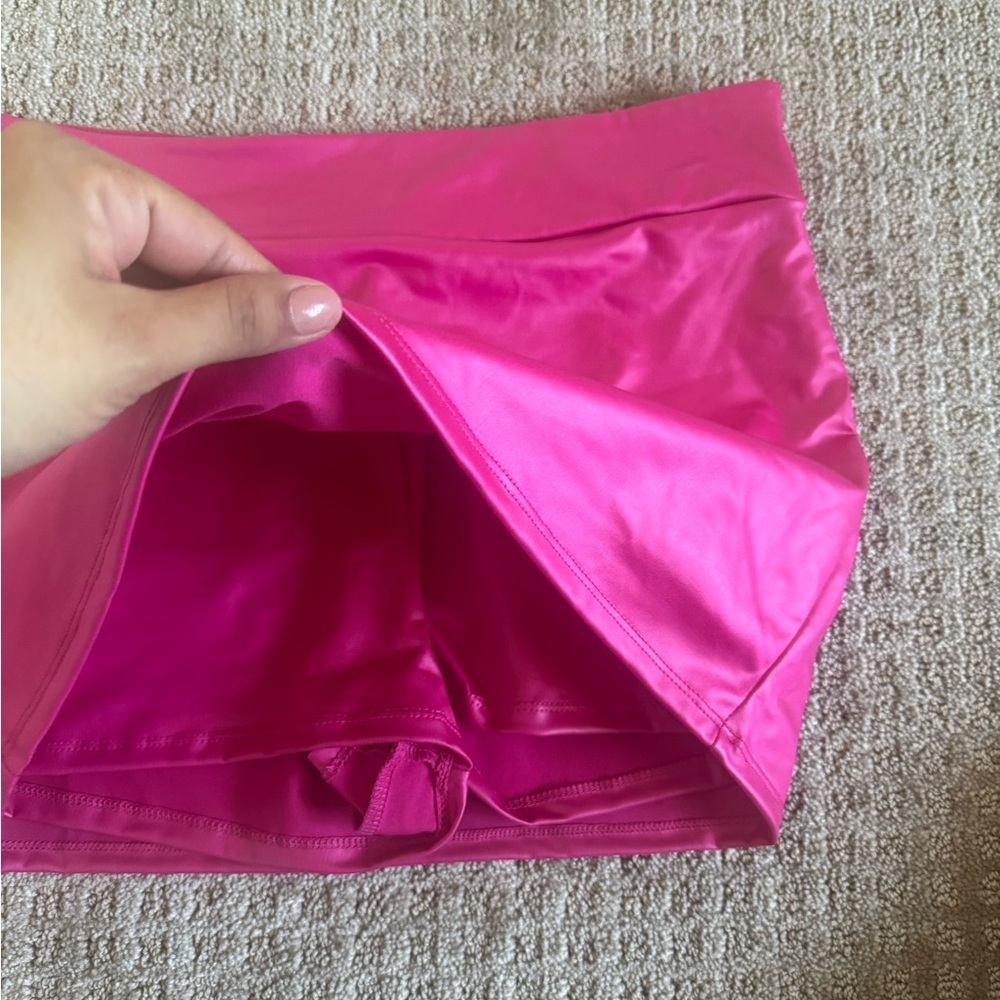 Faux Leather Pink Skort size large - Picture 2 of 6